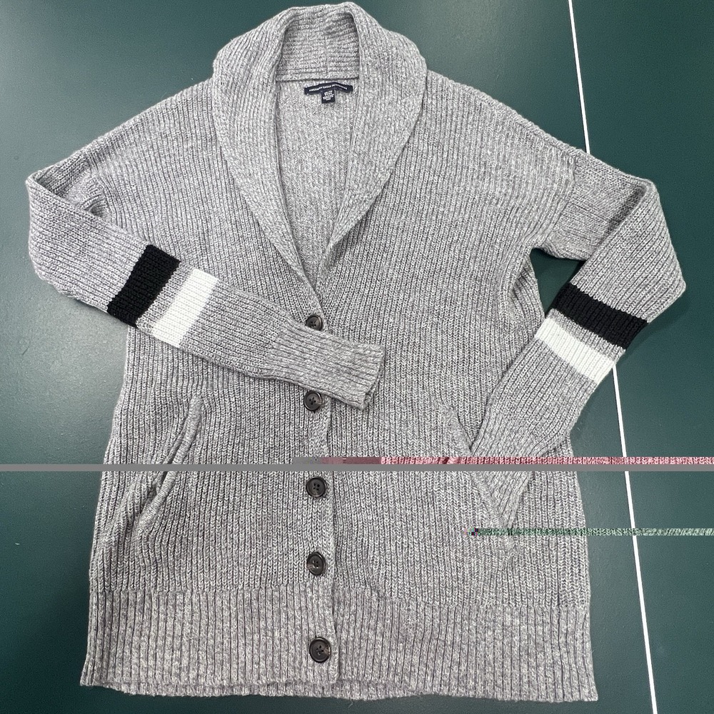 Vintage Y2K American Eagle Outfitters Womens Button-Up Cardigan Size XSmall Gray